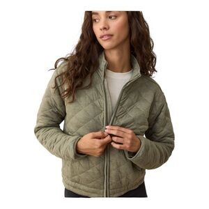 WILD FABLE Quilted Lightweight Zip Jacket - Olive Green Sz Large